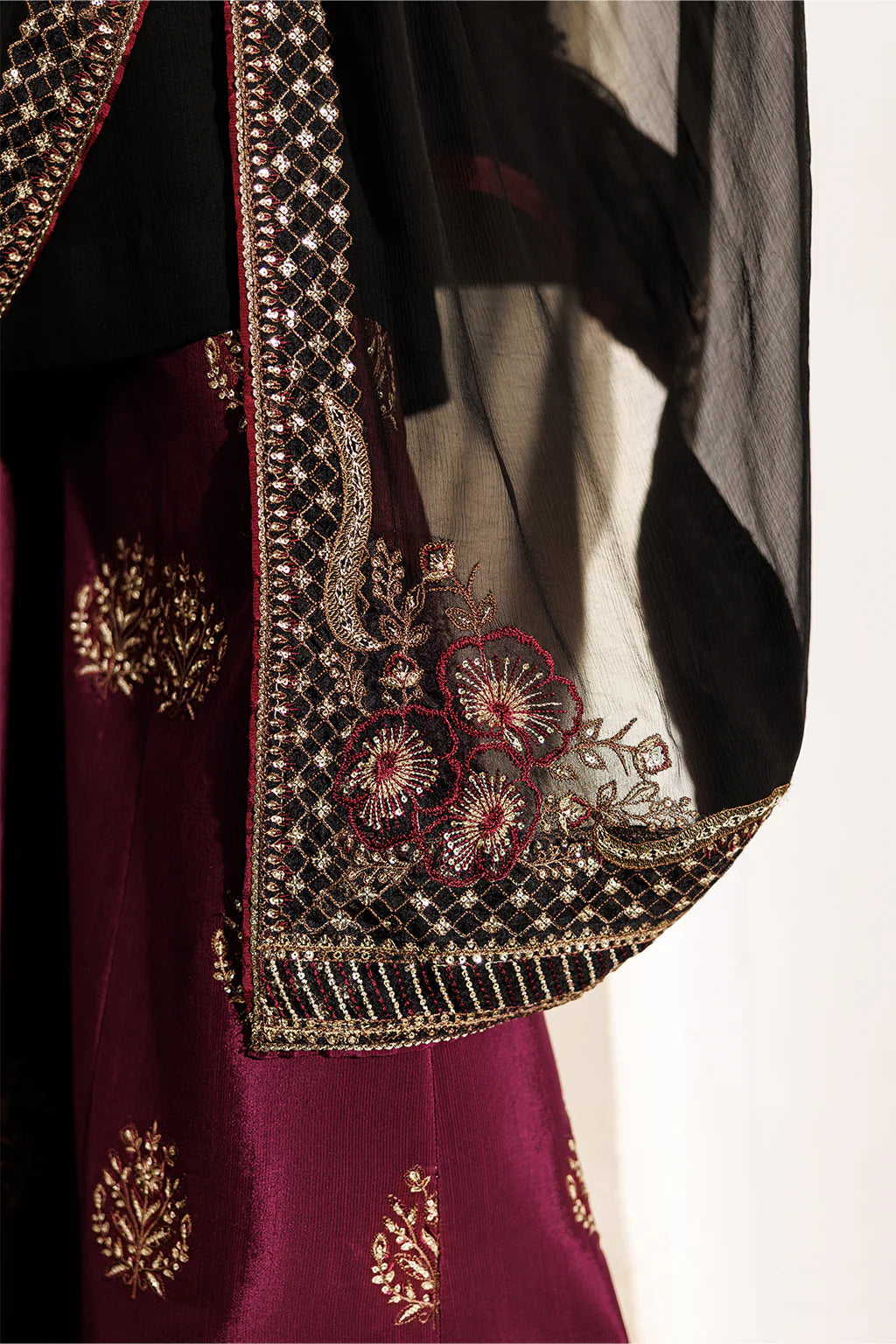 CC-90 Plain Chiffon - Luxury Pakistani Suit - Pre-Order - View 5