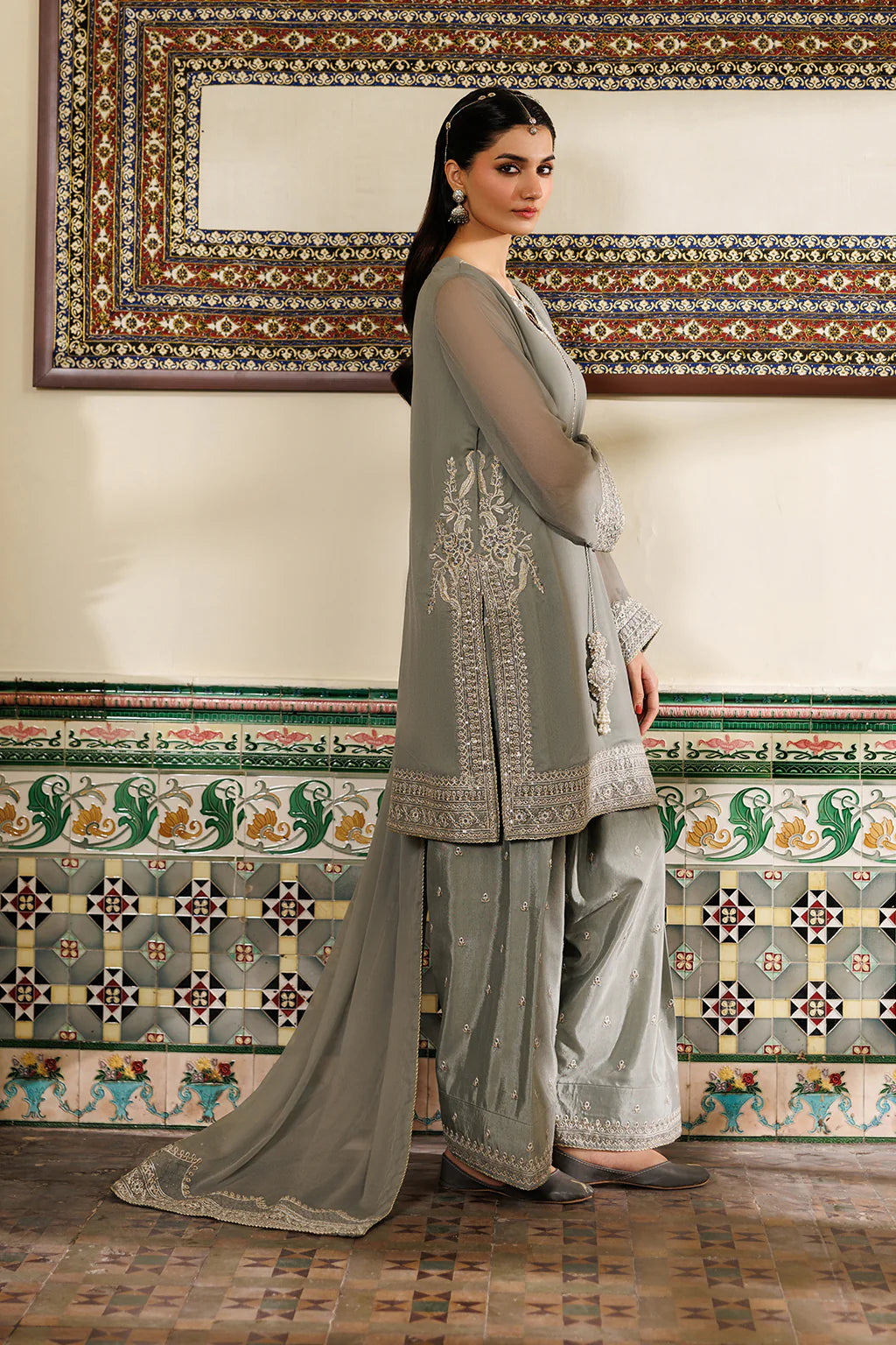 CC-91 Plain Chiffon - Luxury Pakistani Suit - Pre-Order - View 2