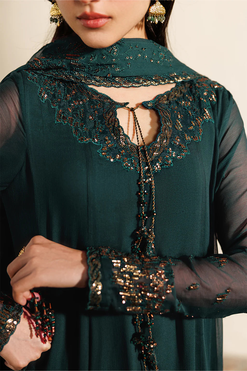 CC-96 Plain Chiffon - Luxury Pakistani Suit - Pre-Order - View 5