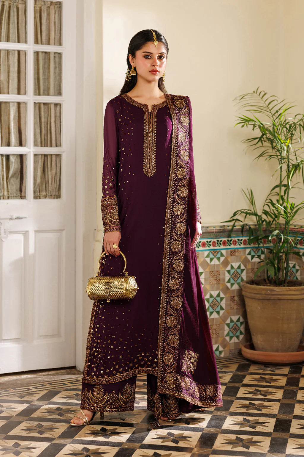 CC-95 Embroidered Chiffon - Luxury Pakistani Suit - Pre-Order - View 1