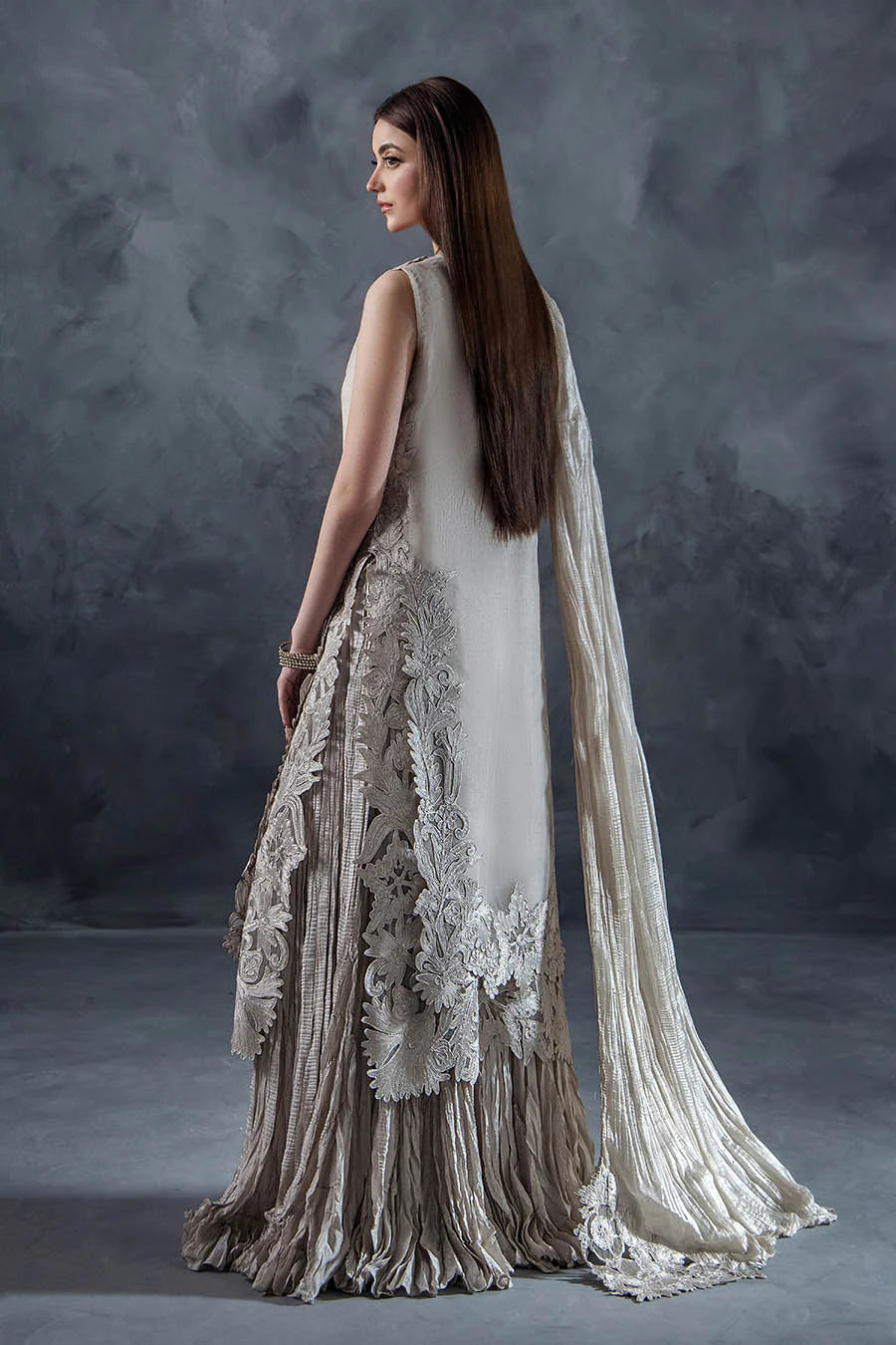 Pastel Pink light Grey Soft Glam Perfect Pastel Season Luxury Party Wear