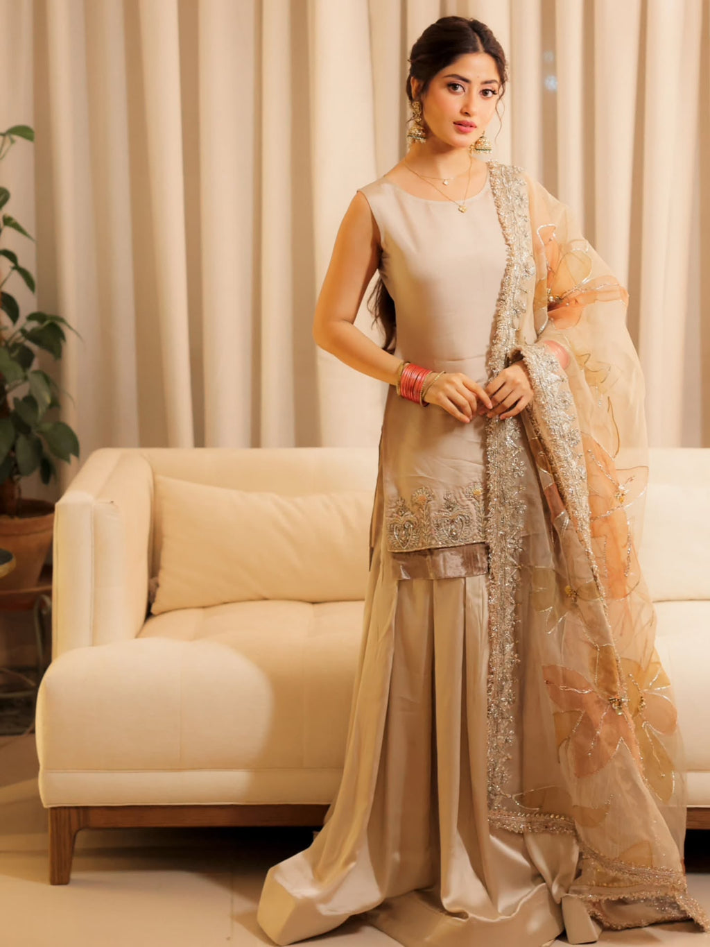 P-299 Sajal Ali - Luxury Pakistani Suit - Pre-Order - View 1