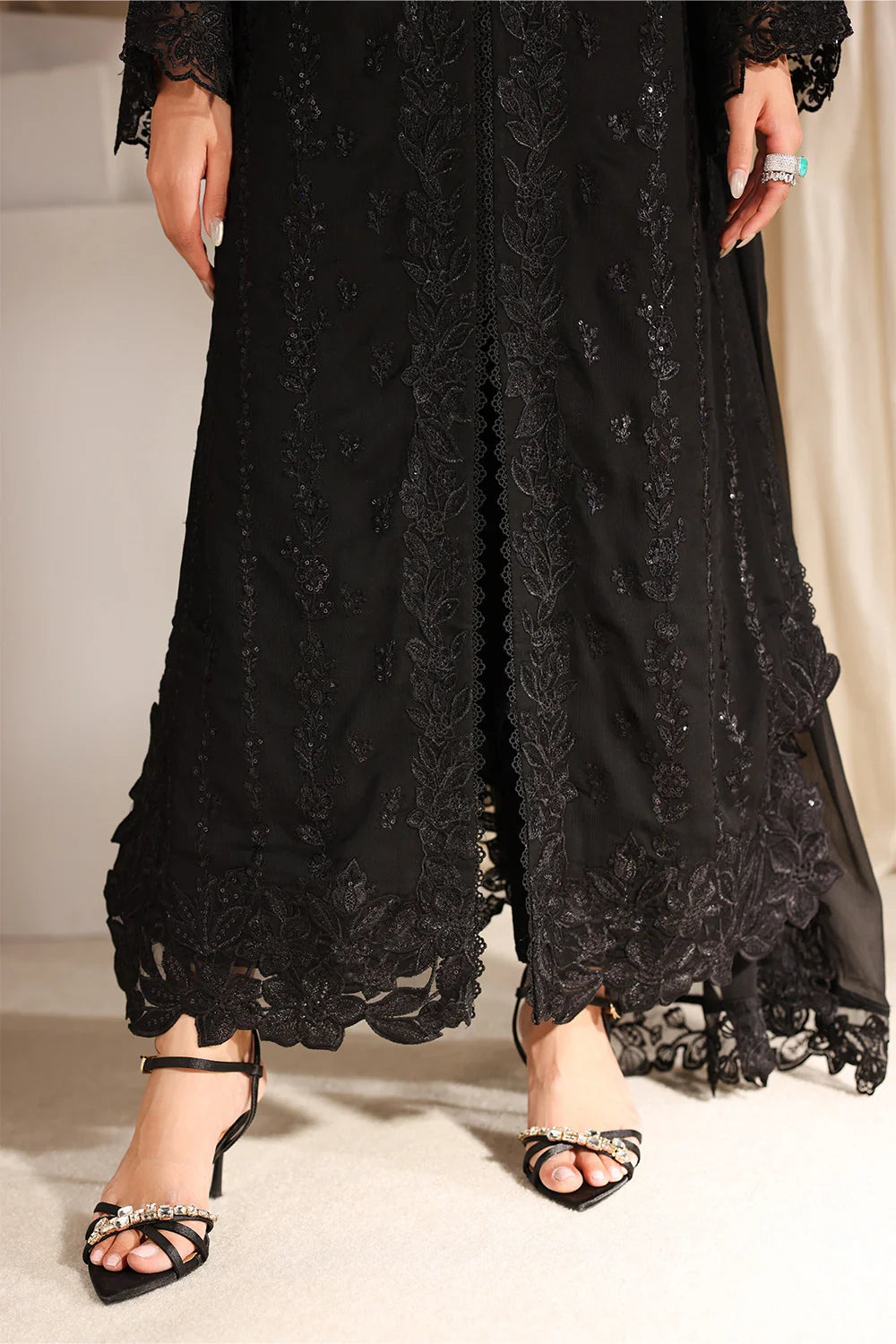 Black Pearl - Luxury Chiffon Pakistani Suit - Pre-Order - View 12