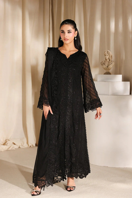 Black Pearl - Luxury Chiffon Pakistani Suit - Pre-Order - View 1