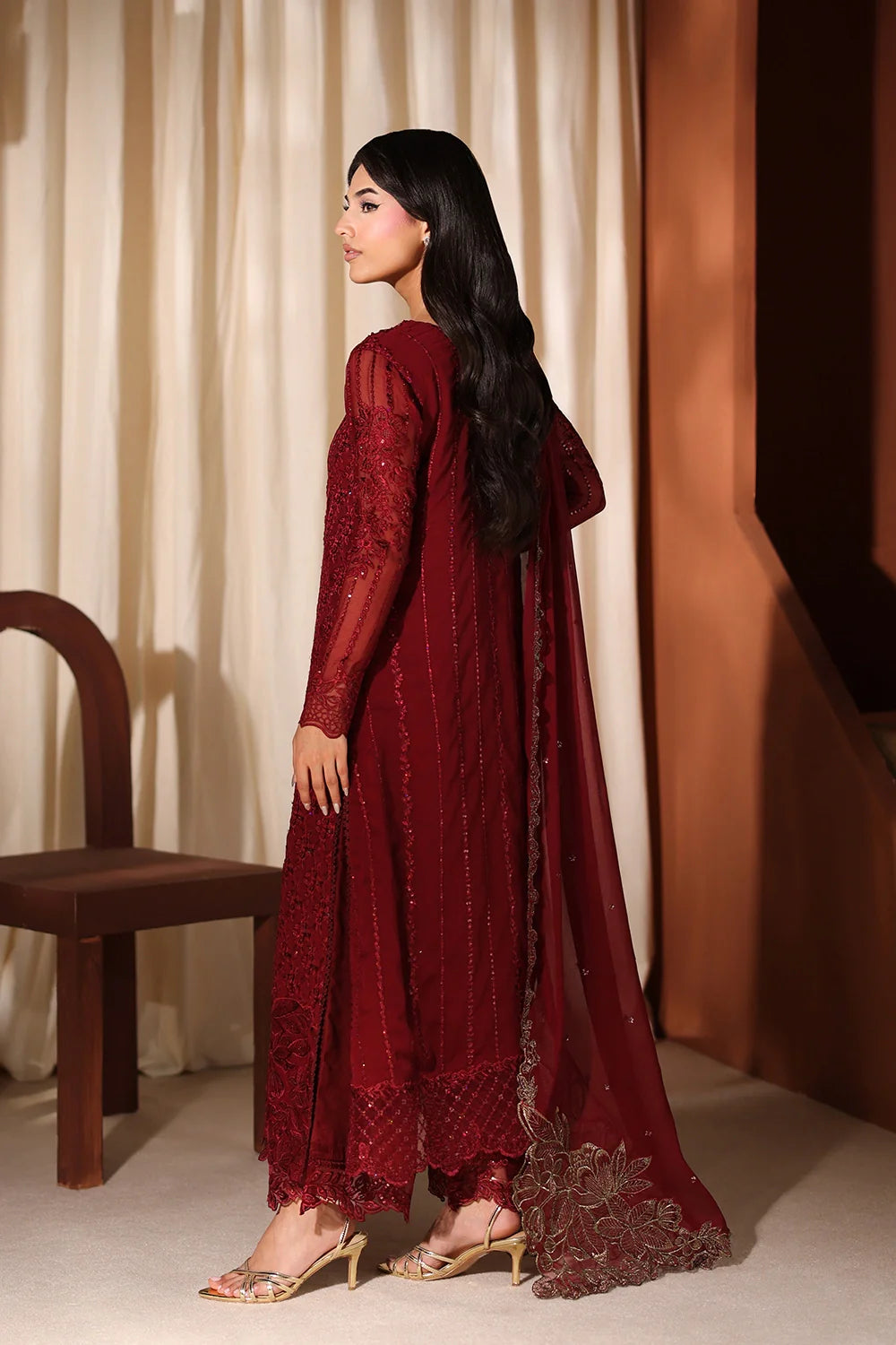 Cherry Blossom - Luxury Chiffon Pakistani Suit - Pre-Order - View 12