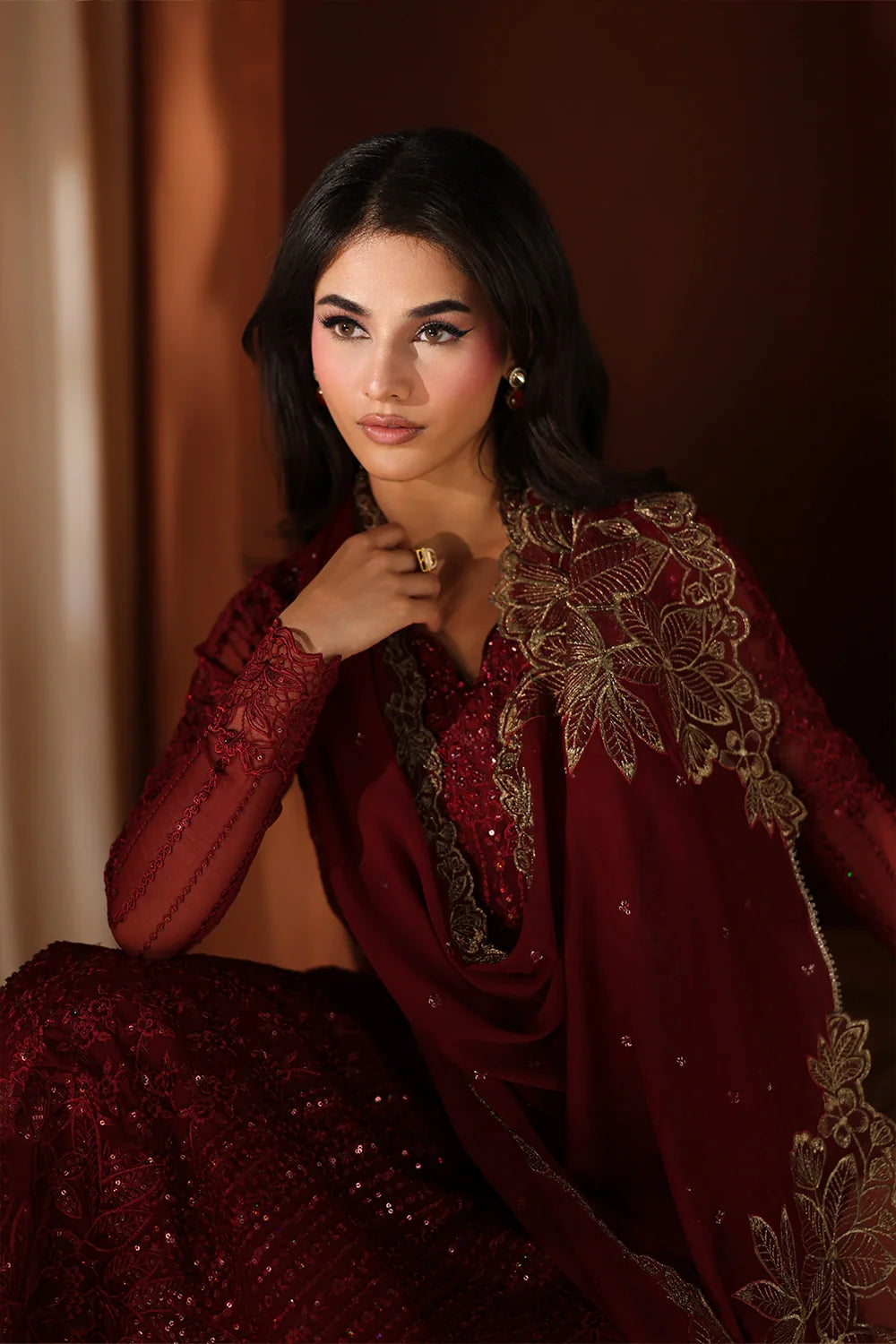 Cherry Blossom - Luxury Chiffon Pakistani Suit - Pre-Order - View 2