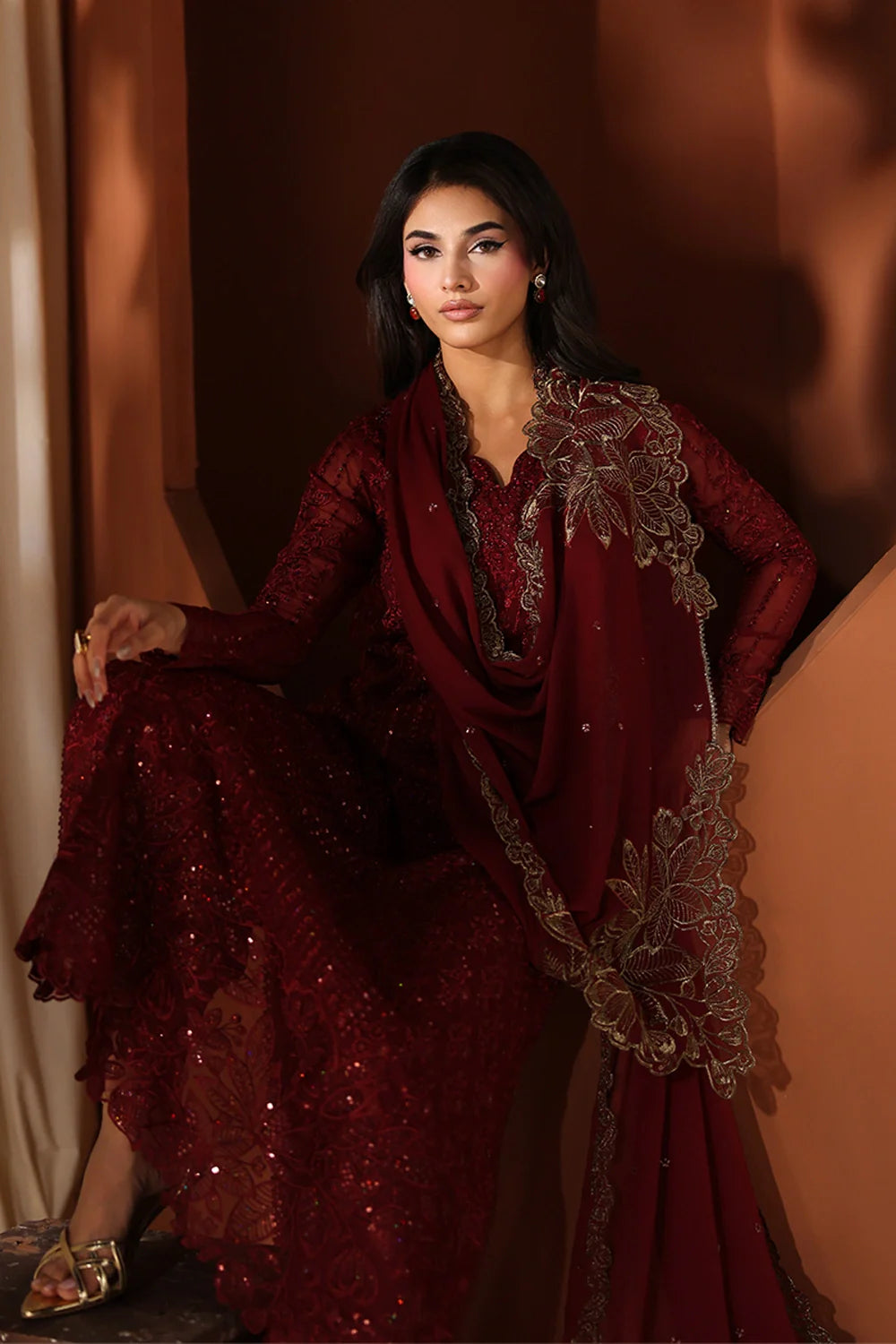 Cherry Blossom - Luxury Chiffon Pakistani Suit - Pre-Order - View 3