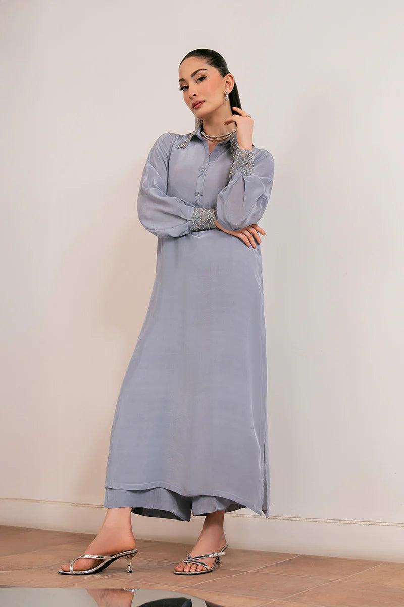 Dina Aire - Luxury Tassel Silk Pakistani Suit - Pre-Order - View 1
