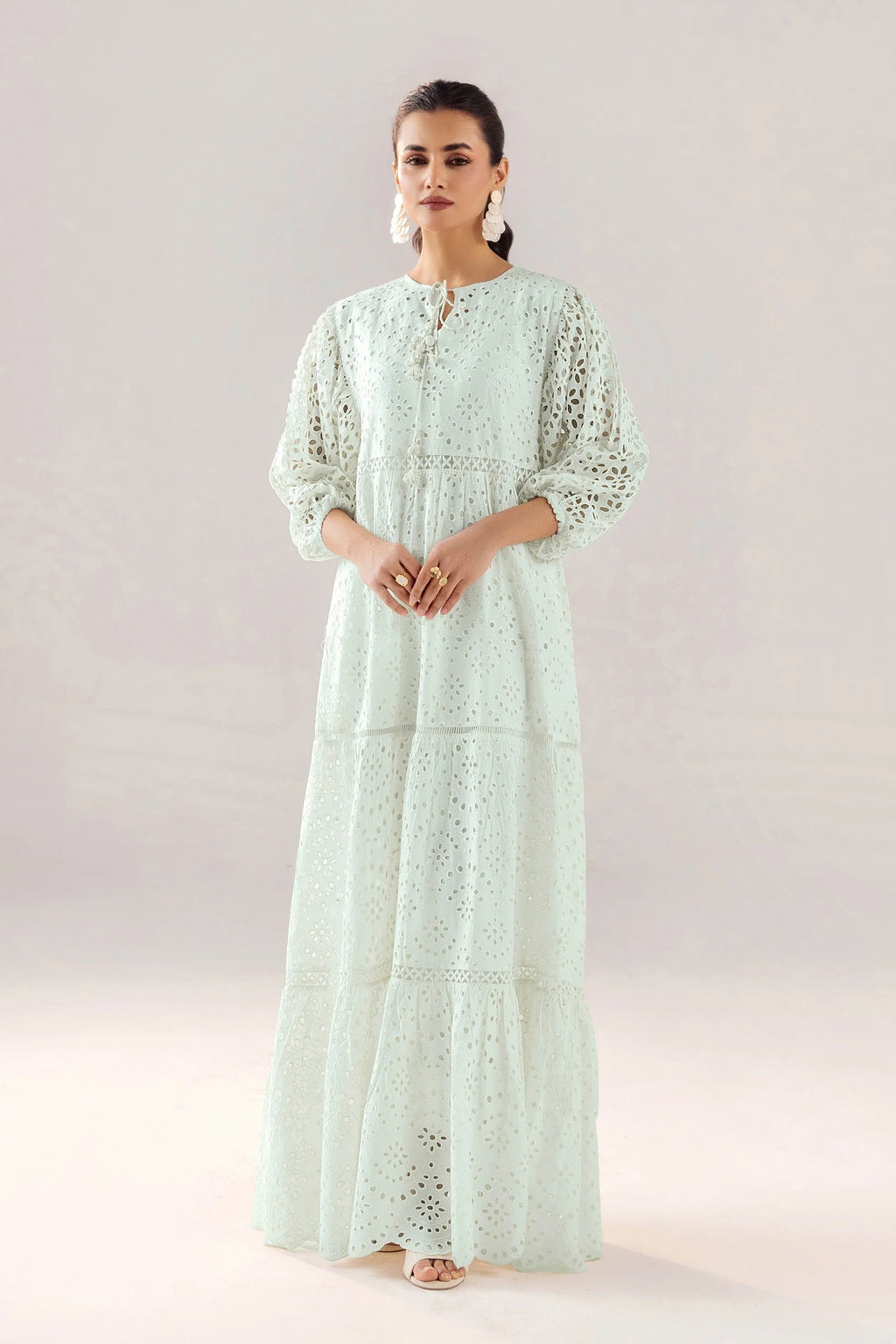 F-190 - Luxury Shirt: Cotton Chikan Pakistani Suit - Pre-Order - View 2