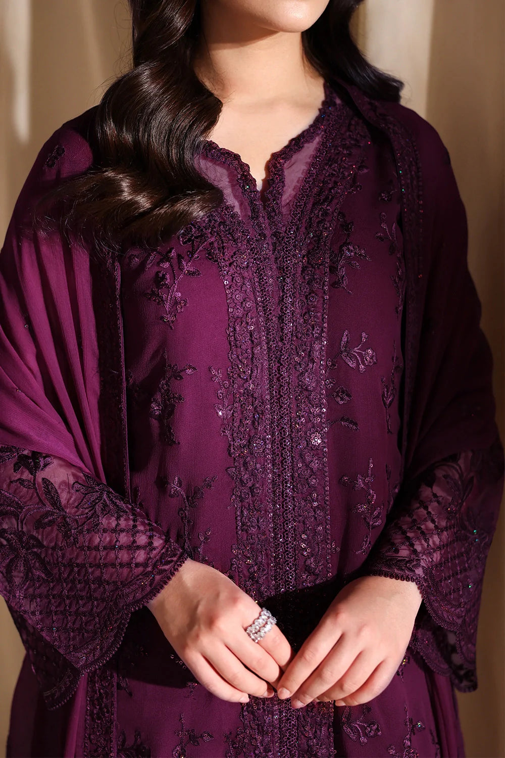 Garnelle - Luxury Chiffon Pakistani Suit - Pre-Order - View 12