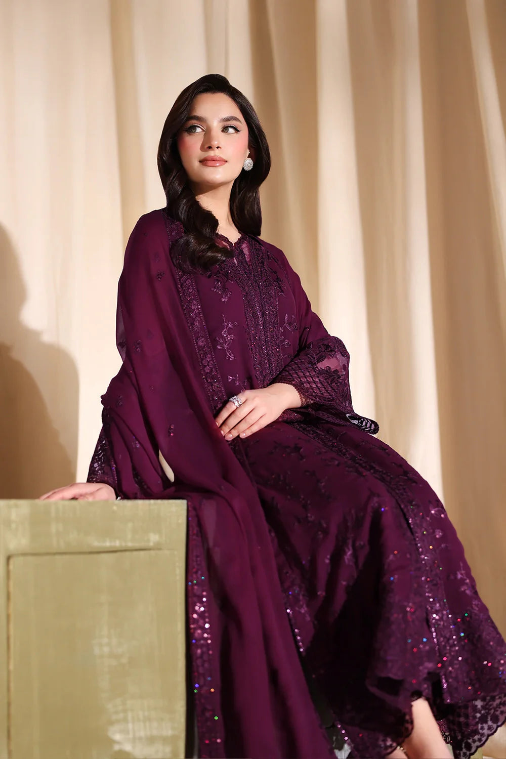 Garnelle - Luxury Chiffon Pakistani Suit - Pre-Order - View 9