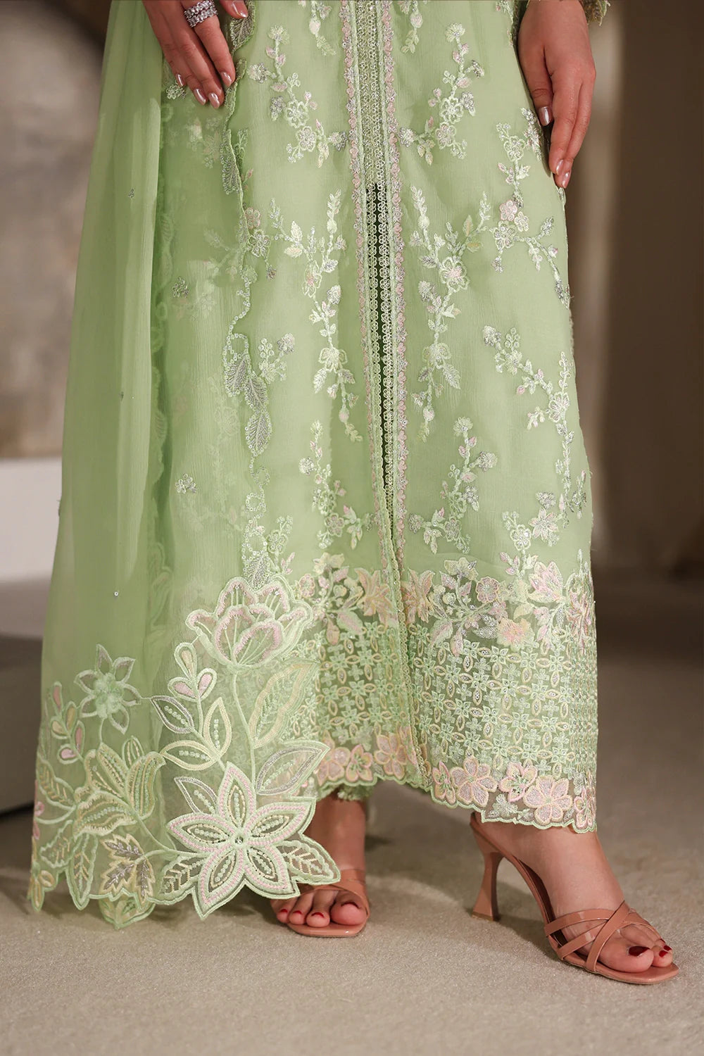 Fairy Fern Women’s Festive Wear Outfit Elegant Chiffon Dress with Dupatta (PREORDER)
