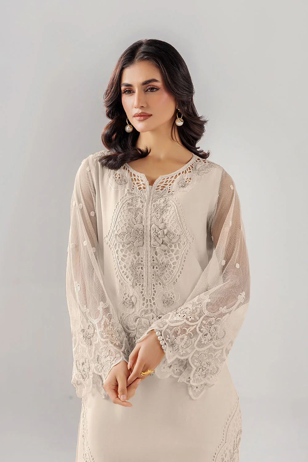 Soft pastel hues, delicate embroidery, and timeless elegance 3pcs Outfit Party wear Light Pink /Grey (PRE ORDER)