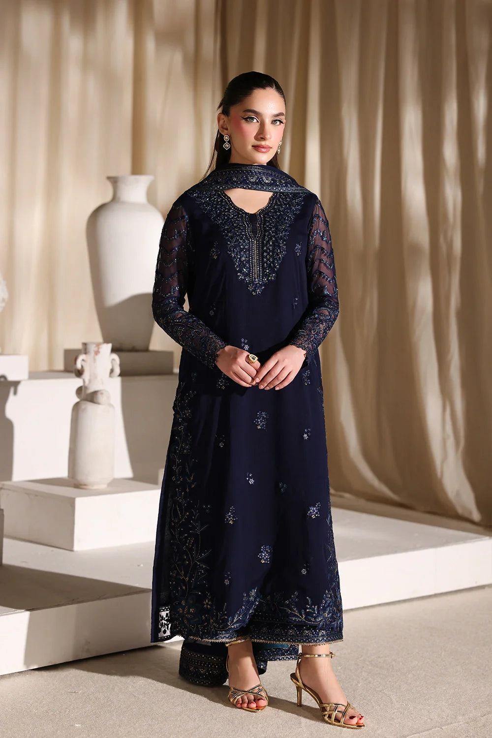 Nova Night - Luxury Chiffon Pakistani Suit - Pre-Order - View 1