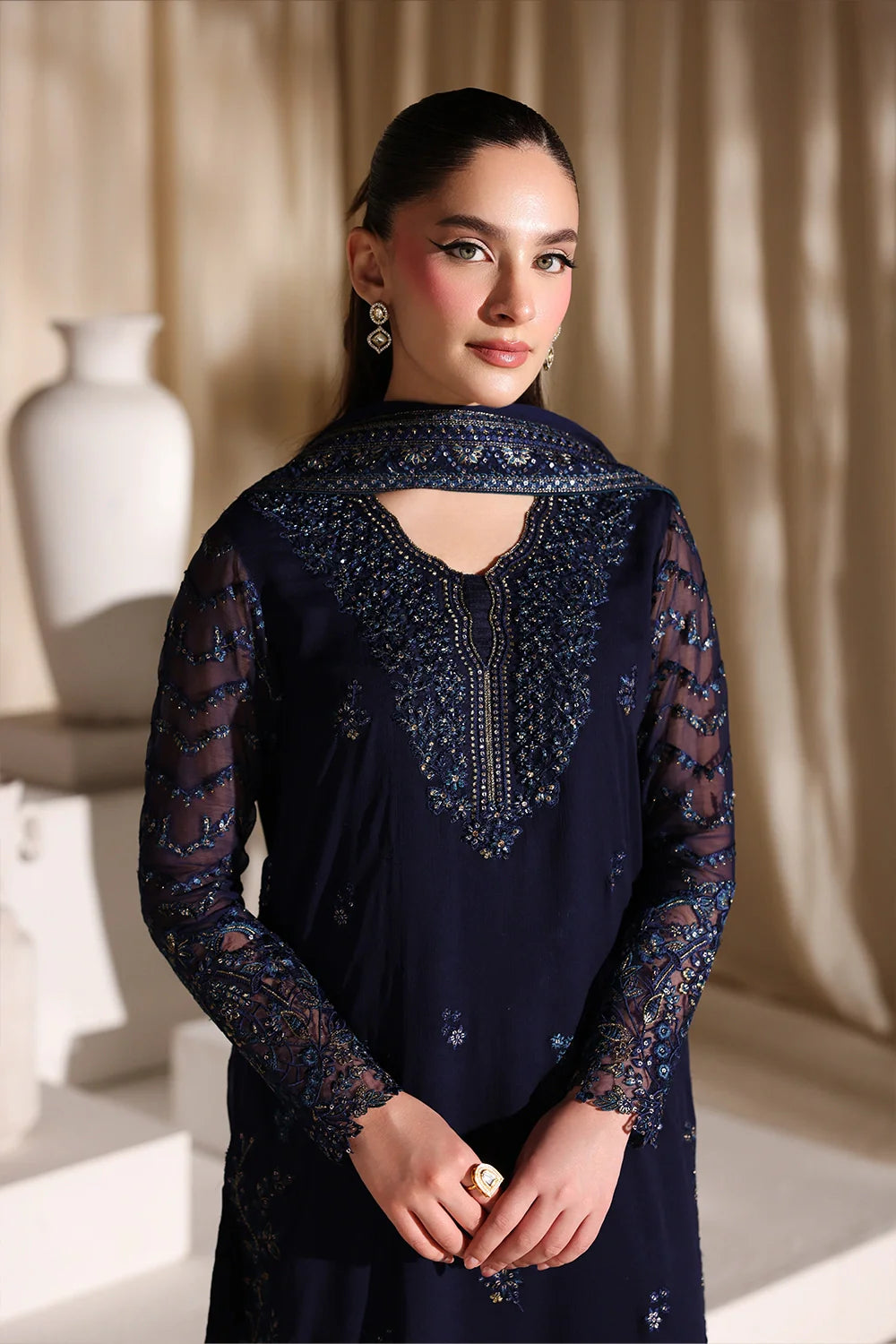 Nova Night - Luxury Chiffon Pakistani Suit - Pre-Order - View 8