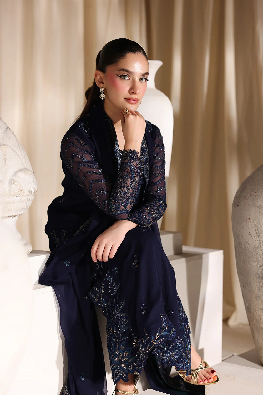 Nova Night - Luxury Chiffon Pakistani Suit - Pre-Order - View 4