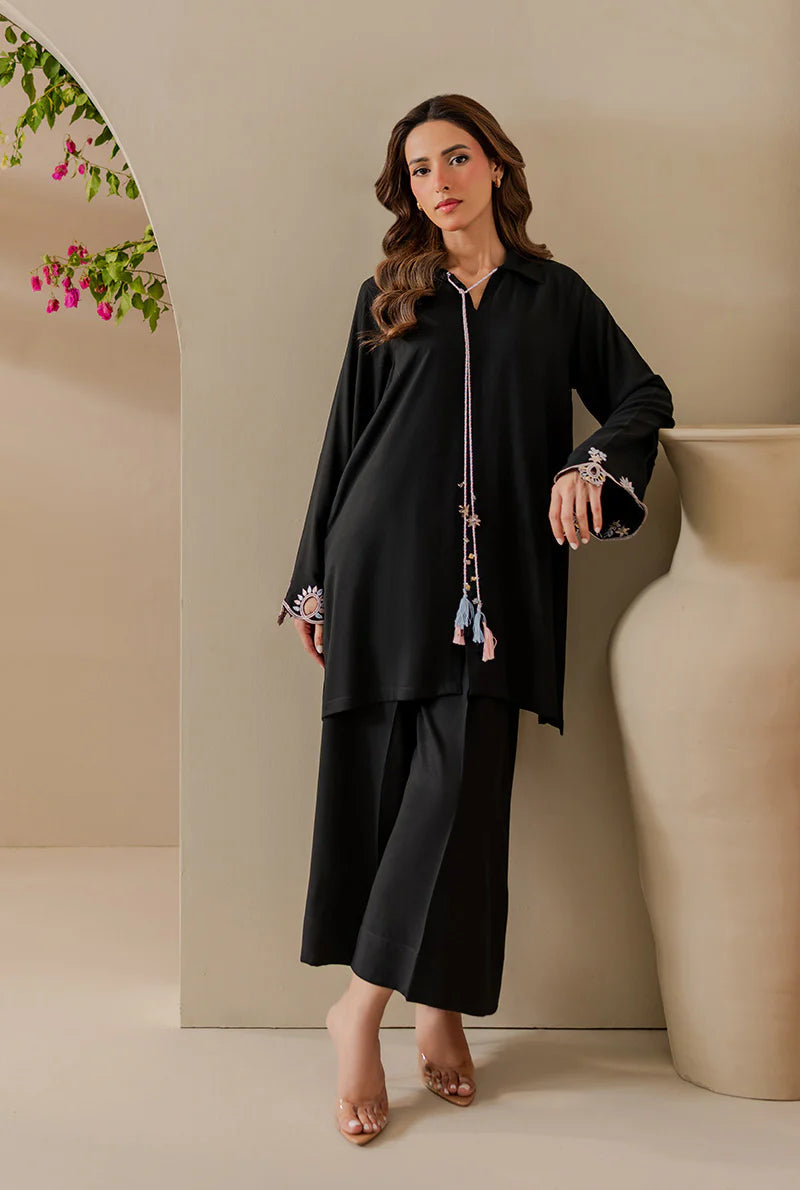 Ollie Onyx - Luxury Linen Pakistani Suit - Pre-Order - View 1