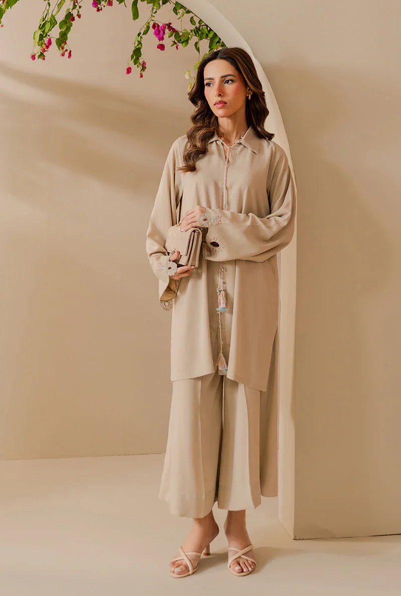 Ollie Slate - Luxury Linen Pakistani Suit - Pre-Order - View 1