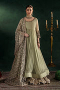 P-307 (Olive) - Luxury Pakistani Suit - View 1