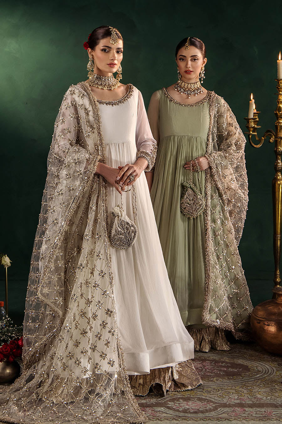 P-307 (Olive) - Luxury Pakistani Suit - View 5