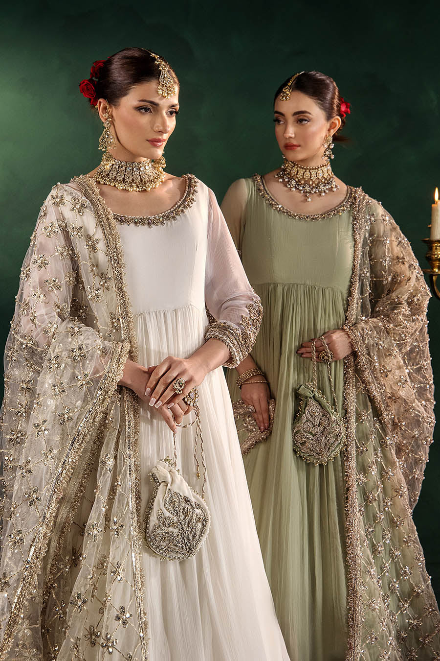 P-307 (Olive) - Luxury Pakistani Suit - View 6