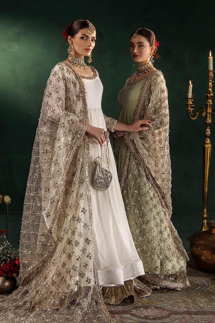 P-307 (Olive) - Luxury Pakistani Suit - View 7