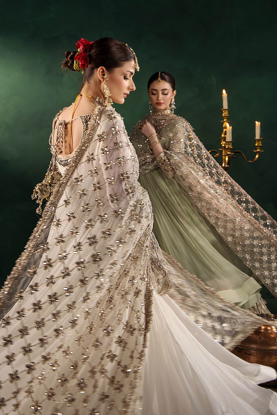 P-307 (Olive) - Luxury Pakistani Suit - View 17