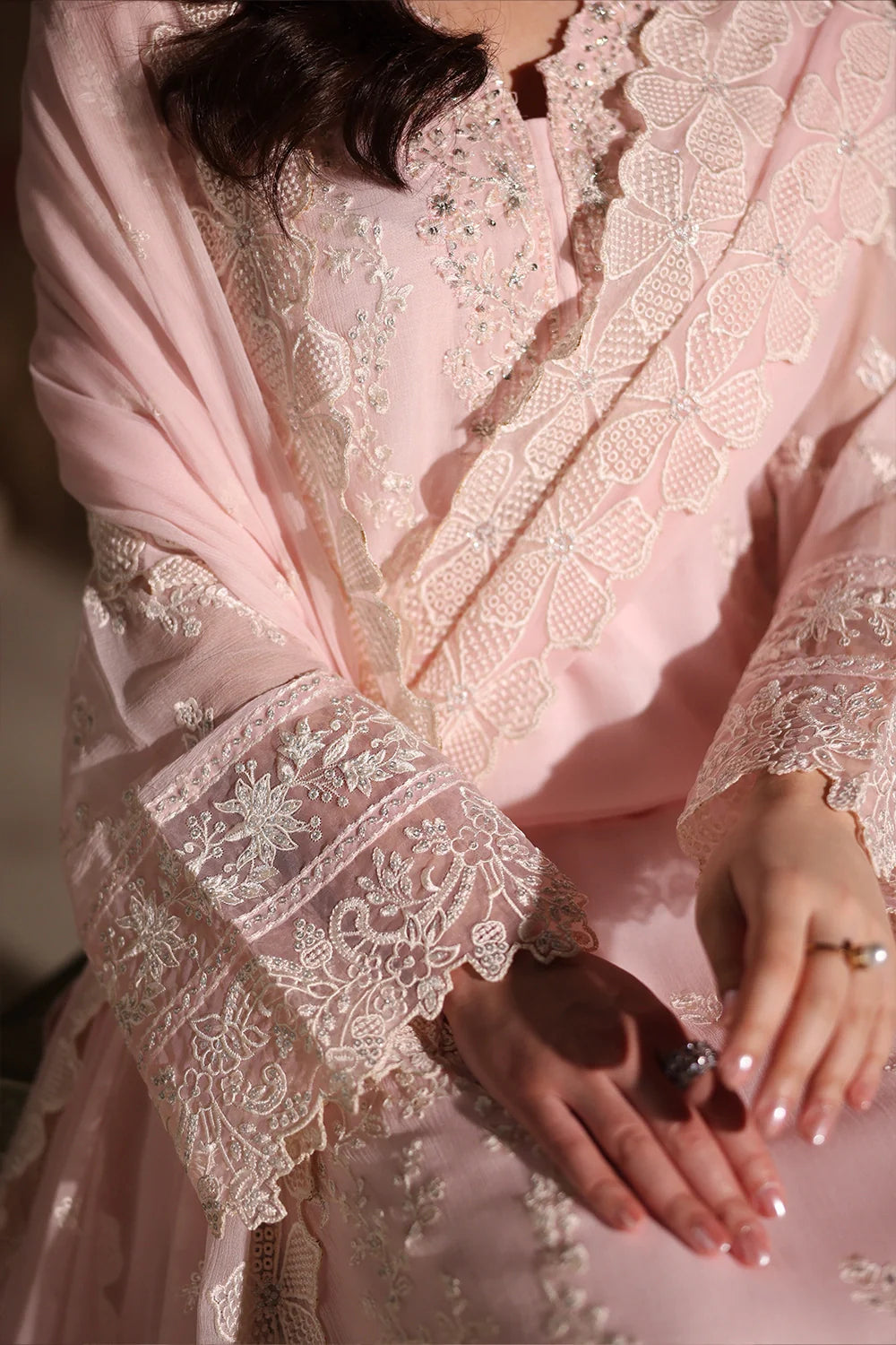 Twirling Tulip - Luxury Chiffon Pakistani Suit - Pre-Order - View 4