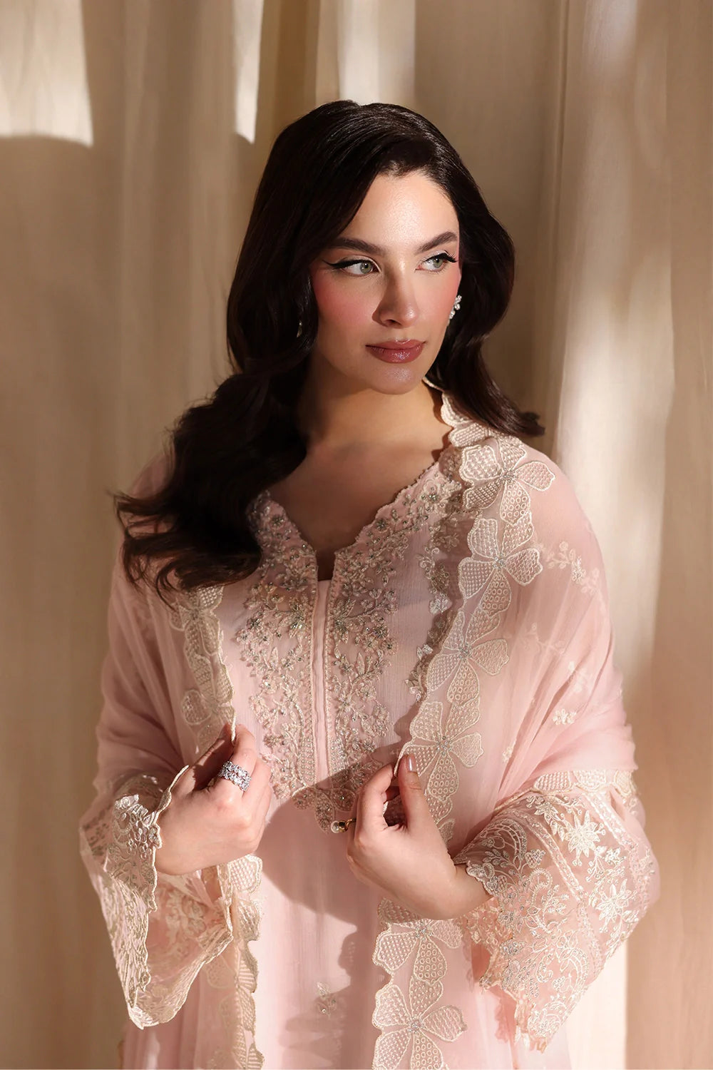 Twirling Tulip - Luxury Chiffon Pakistani Suit - Pre-Order - View 12