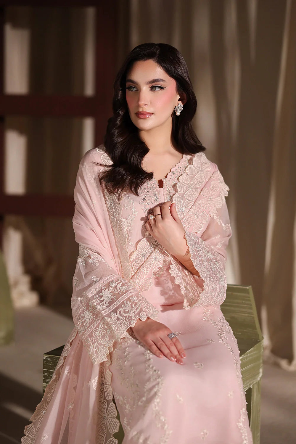 Twirling Tulip - Luxury Chiffon Pakistani Suit - Pre-Order - View 5