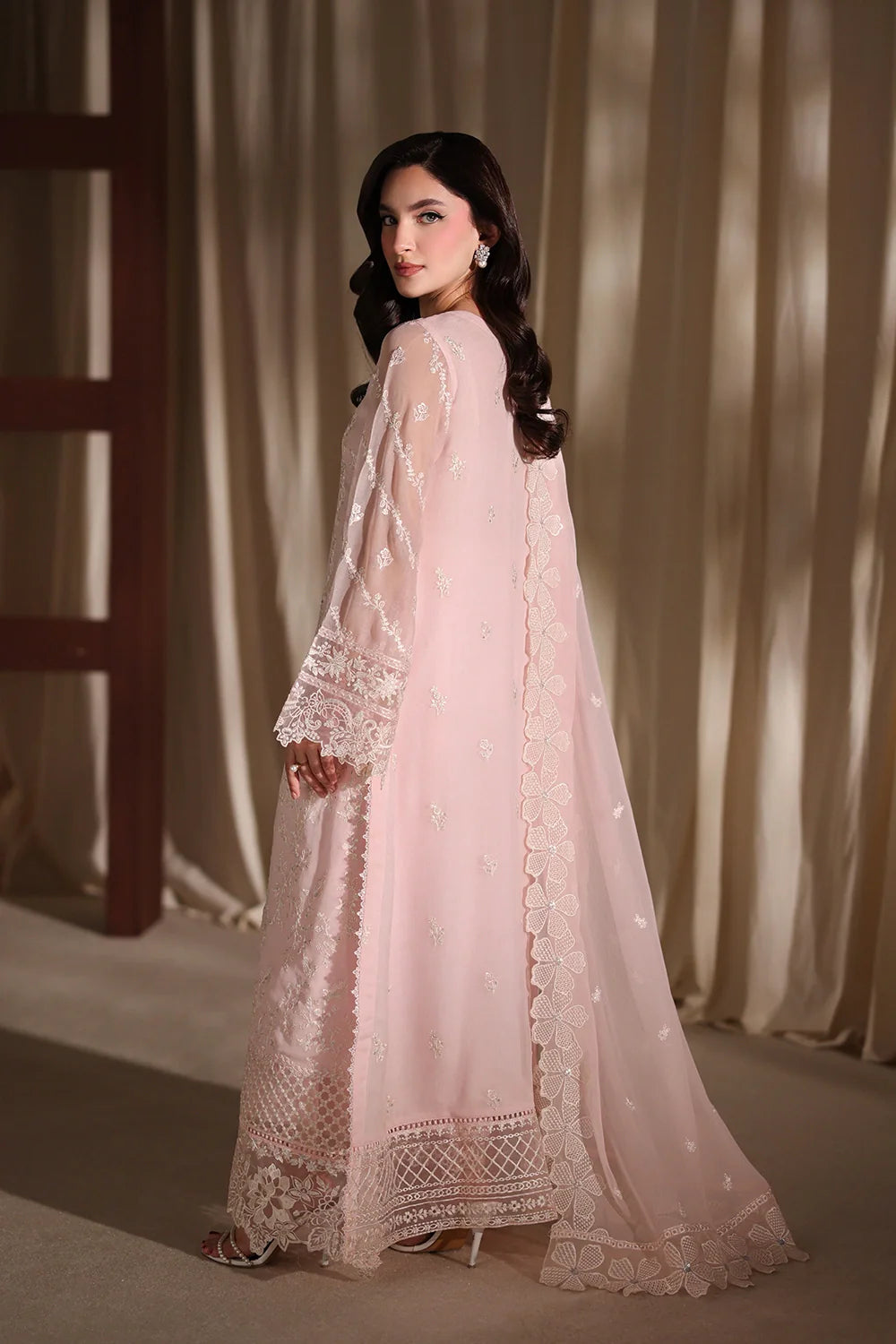 Twirling Tulip - Luxury Chiffon Pakistani Suit - Pre-Order - View 6