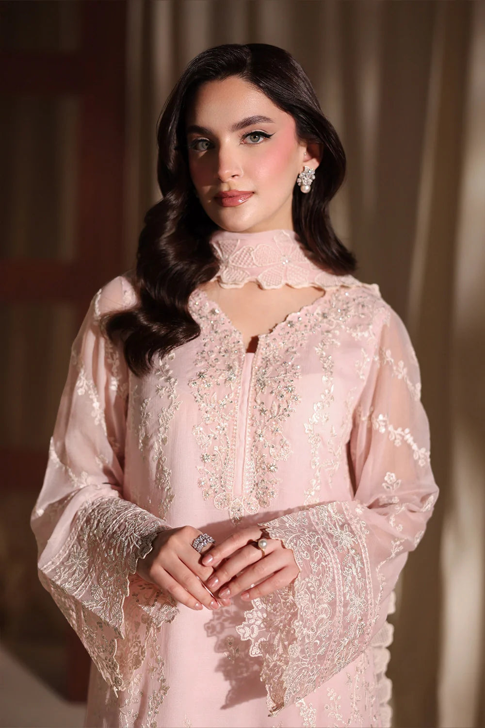 Twirling Tulip - Luxury Chiffon Pakistani Suit - Pre-Order - View 7