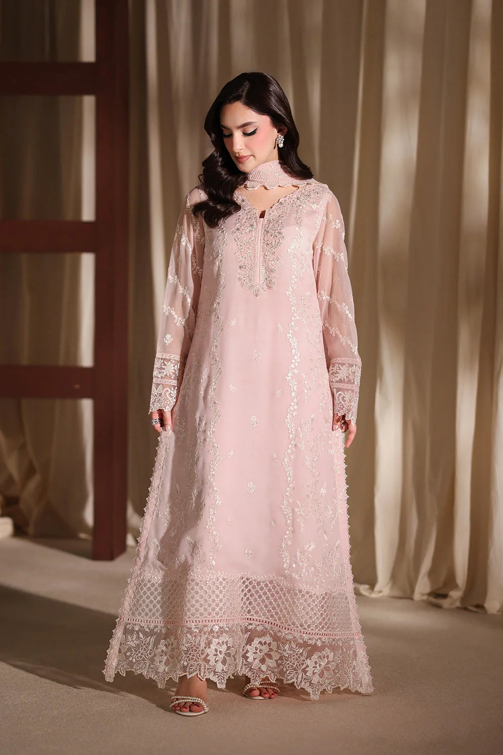 Twirling Tulip - Luxury Chiffon Pakistani Suit - Pre-Order - View 1