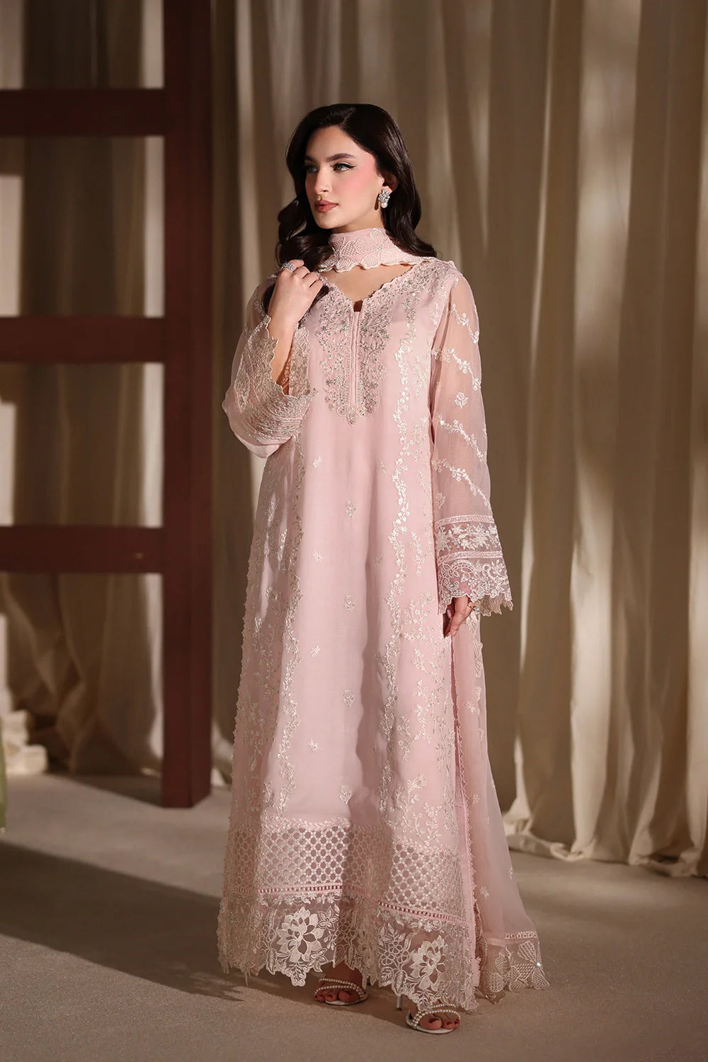 Twirling Tulip - Luxury Chiffon Pakistani Suit - Pre-Order - View 8